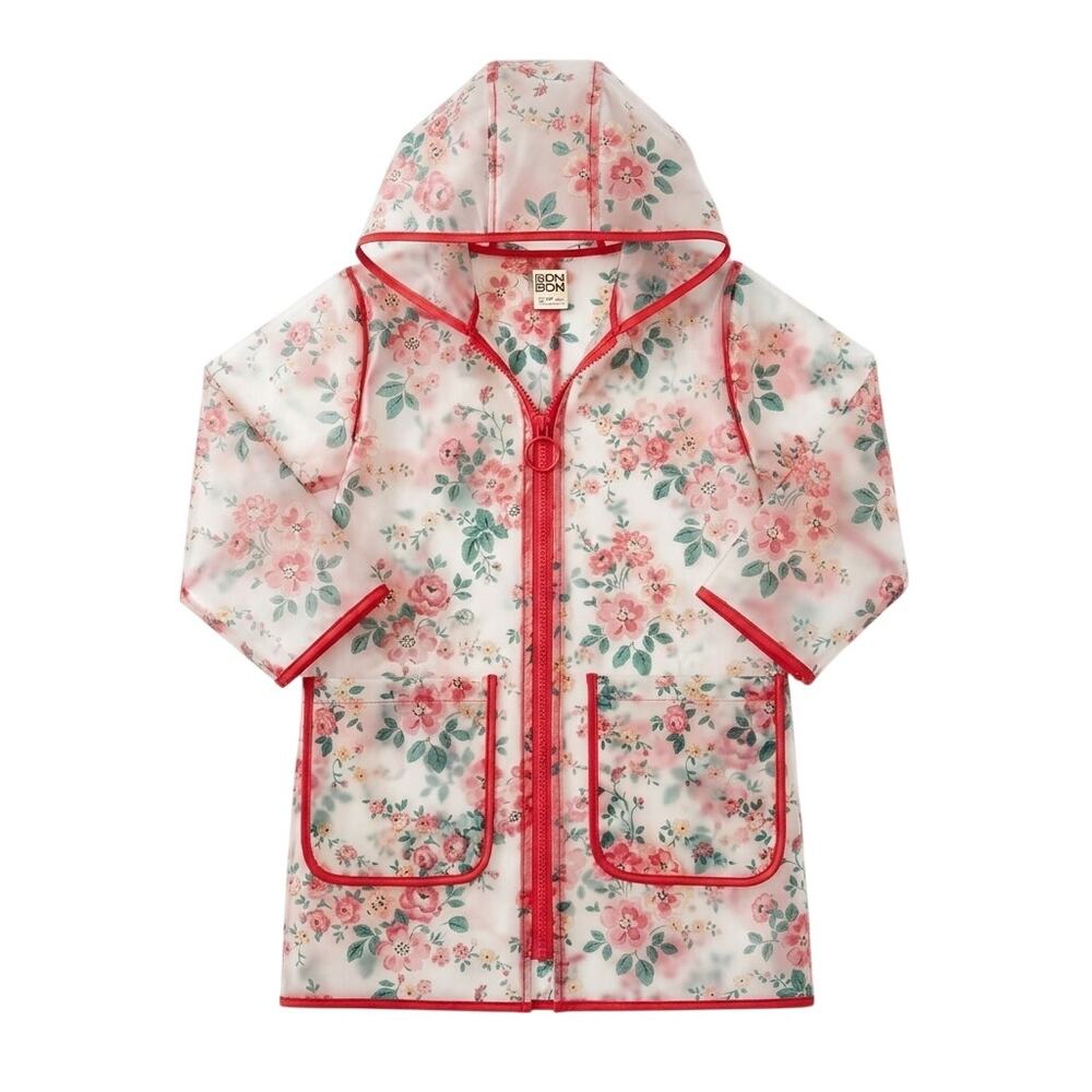 Bonton Floral Rain Jacket Girls Size 4